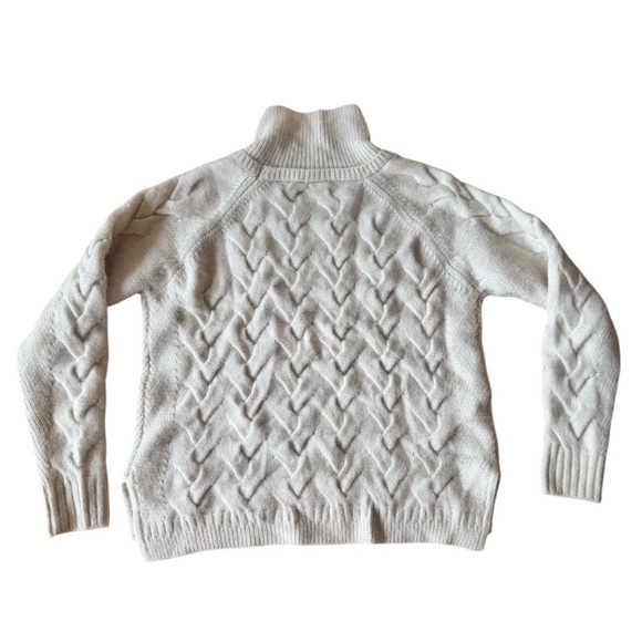 DUFFY Merino Wool Alpaca Cream Turtleneck Sweater Small Cozy Apres Ski Winter - Picture 6 of 6
